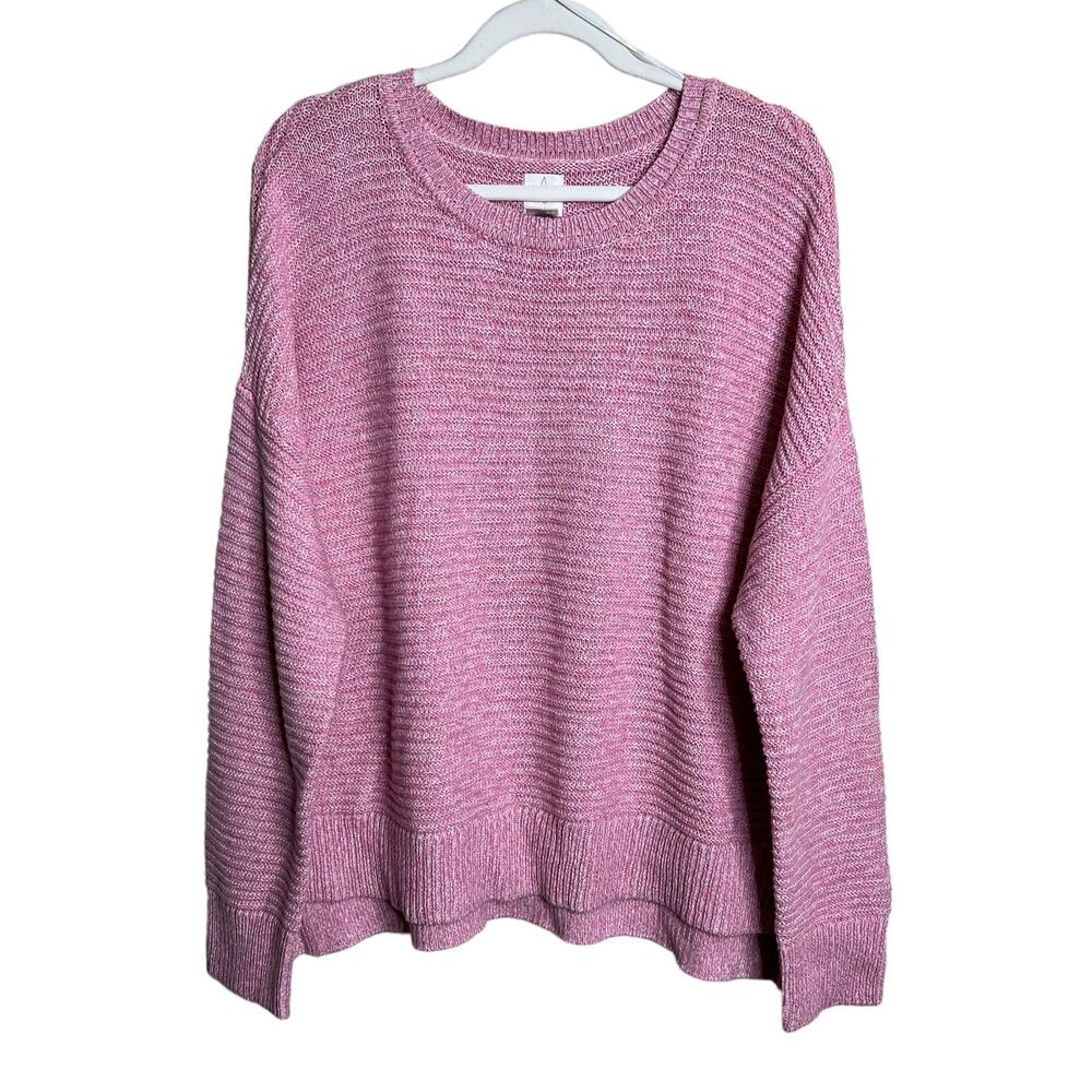 Joie Pink Marled Knit Sweater size XL NWOT long sleeved button side accents